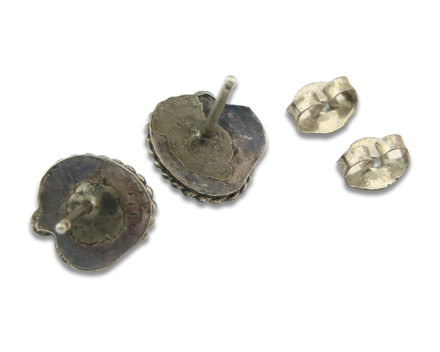 Navajo Earrings Sterling Silver Turquoise Vintage Stud Handmade