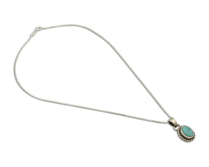 Navajo Necklace 925 Silver Natural Kingman Turquoise Native Artist C.2008