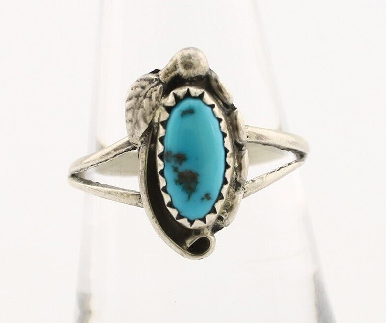 Navajo Ring 925 Silver Turquoise Artist Signed SkyStone Creations C.80's