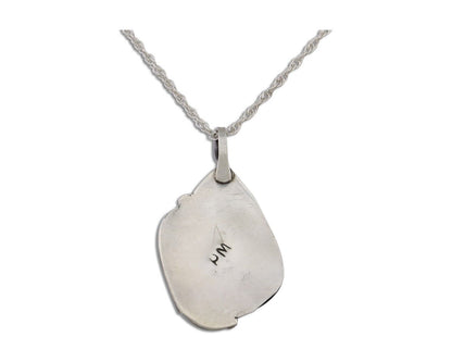 Navajo Turquoise Handmade Necklace 925 Silver Artist Signed PM C.80s