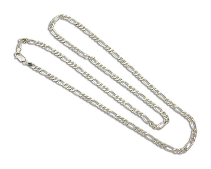 Men 4.5 mm Figaro Chain .925 Solid Sterling Silver 28 inch Long