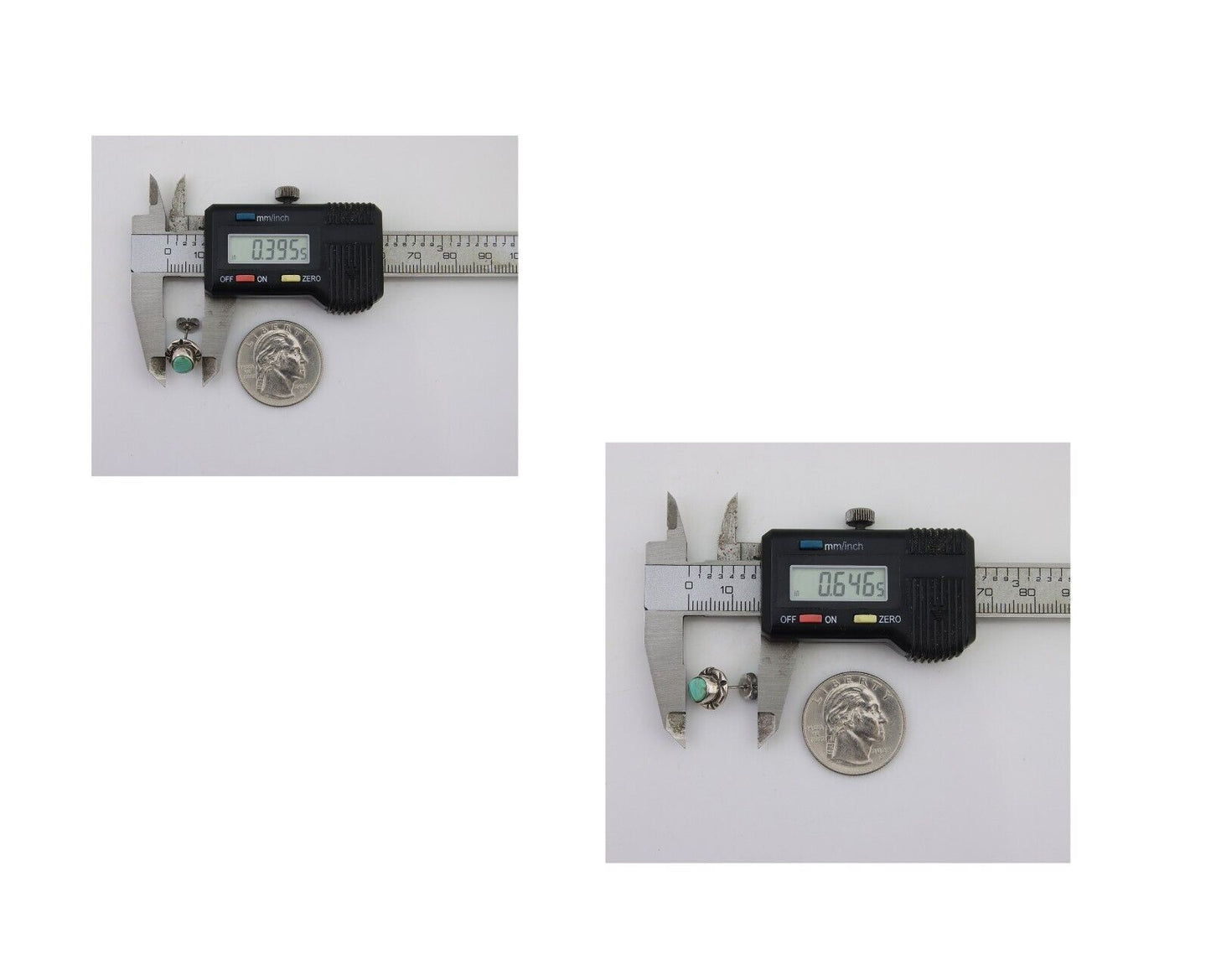 Navajo Earrings 925 Silver Turquoise Native American Artist C.80's