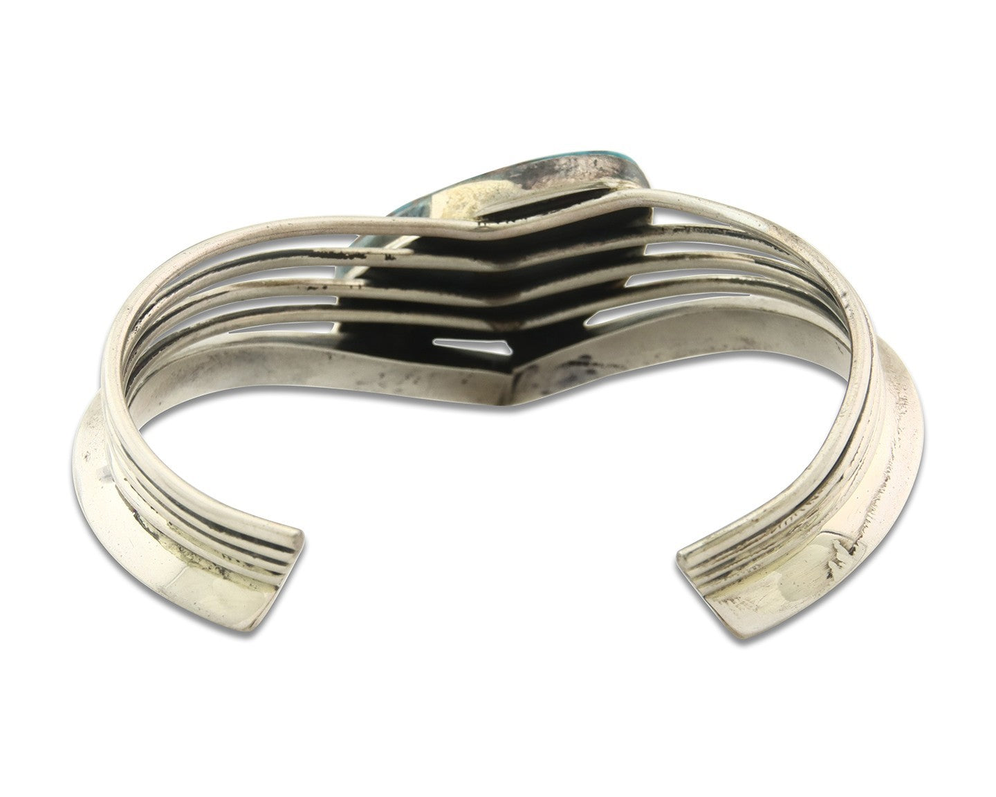 Vintage Navajo Bracelet 925 Silver Blue Nevada Turquoise Handmade