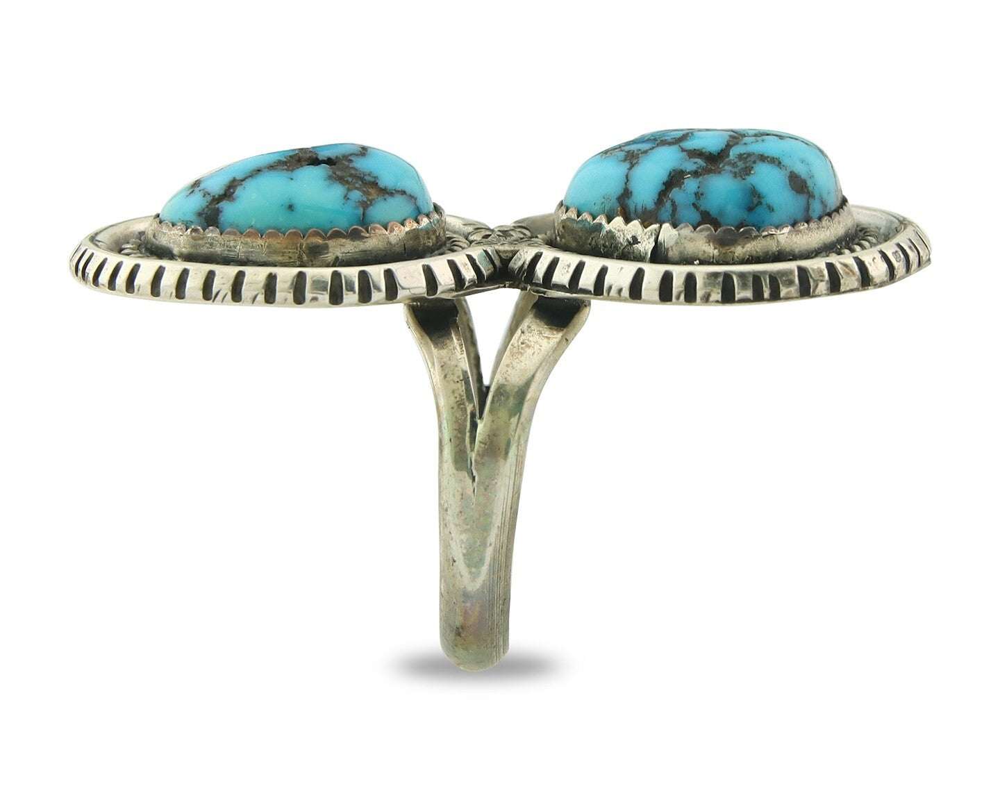 Vintage Navajo Ring Sterling Silver Authentic Turquoise Tom Willeto Size 6.25