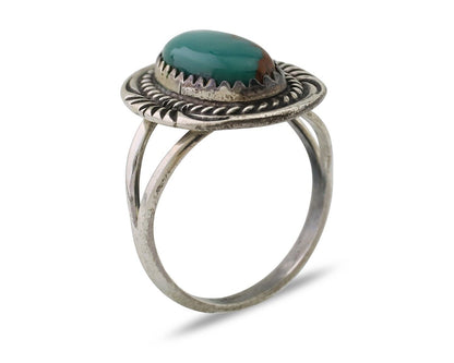 Navajo Handmade Ring 925 Silver Kingman Turquoise Size 5.75 C.80's