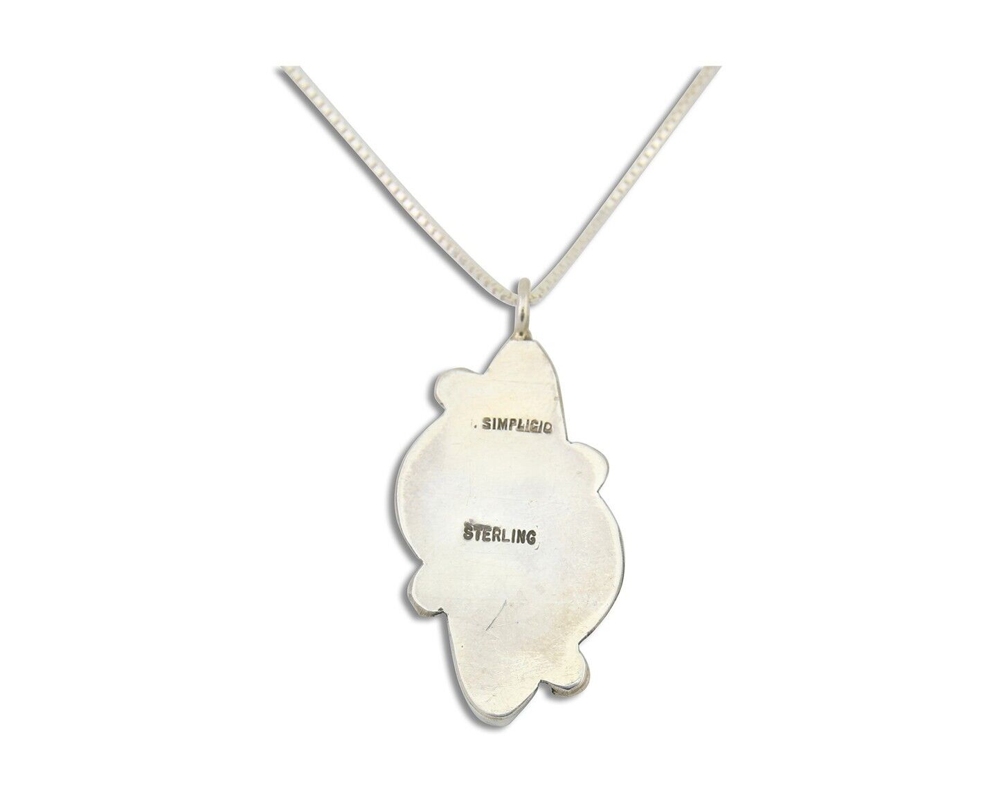 Navajo Turquoise Handmade Necklace 925 Silver Signed Simplicio C.80's