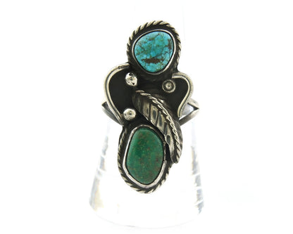 Navajo Angel Ring Sterling Silver Turquoise Vintage Artist Size 9.25
