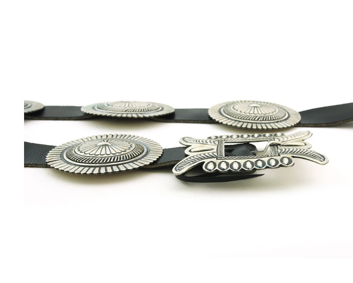 Navajo Concho Belt Sterling Silver Vintage Handmade 40in Long