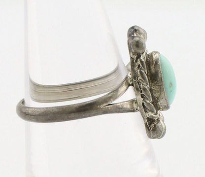 Navajo Ring 925 Silver Natural Blue Turquoise Native American Artist C.1980's