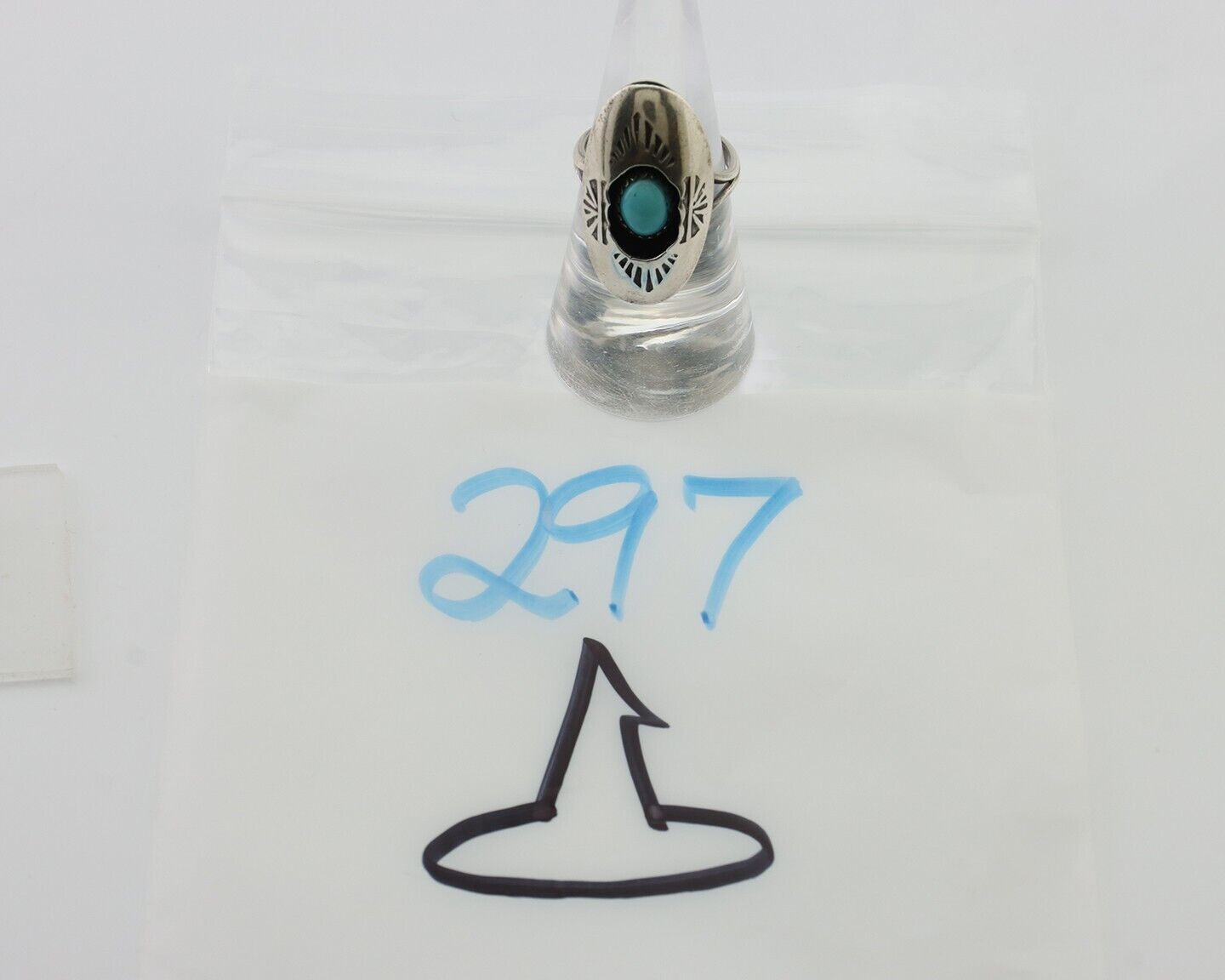 Navajo Ring 925 Silver Natural Blue Turquoise Native American Artist C.80's