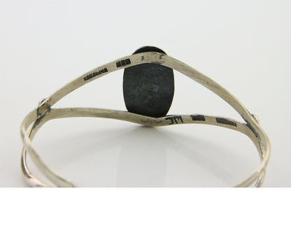 Navajo Cuff Bracelet 925 Silver Turquoise Cuff Artist Signed IJC C.80's