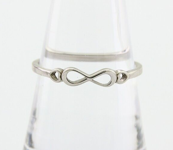 Infinity Heart Promise Ring 925 Solid Silver Size 8.0