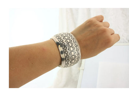 Navajo Cuff Bracelet Sterling Silver Vintage Hand Stamped