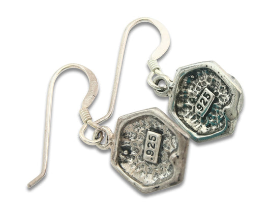 Navajo Earrings Sterling Silver Turquoise Dangle Vintage Authentic