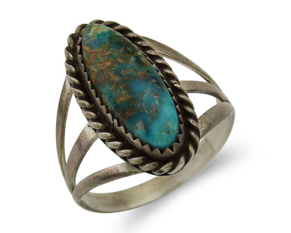 Navajo Ring 925 Sterling Silver Turquoise Native American Artist C.80's