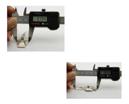 Navajo Thunderbird Earrings 925 Silver Natural Turquoise Native Artist C.80's