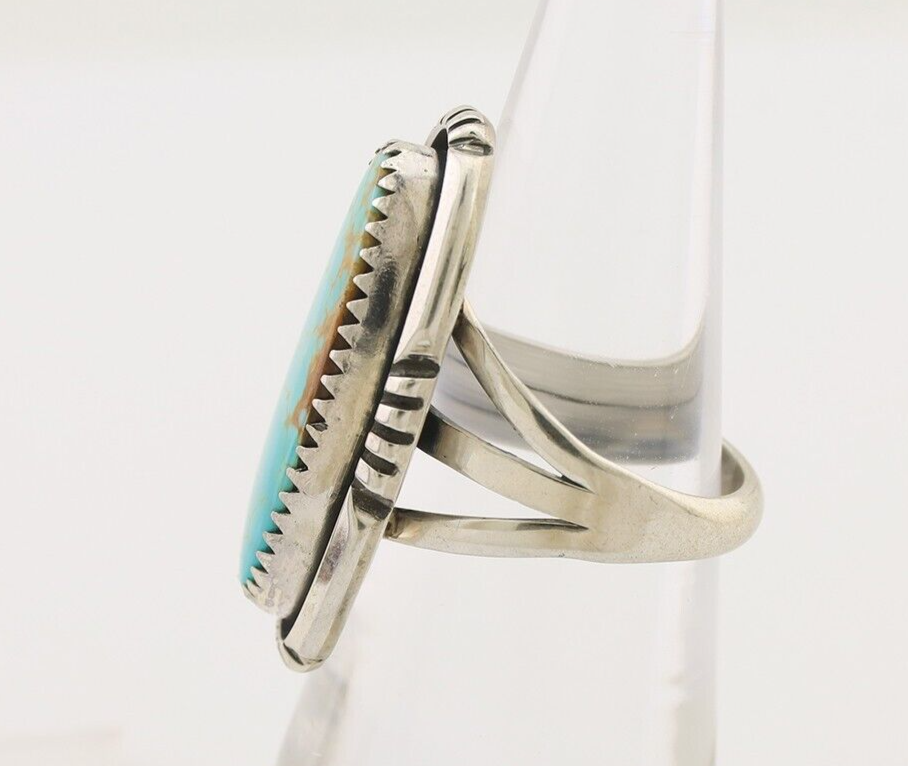 Navajo Ring 925 Silver Natural Blue Turquoise Native American Artist C.80's
