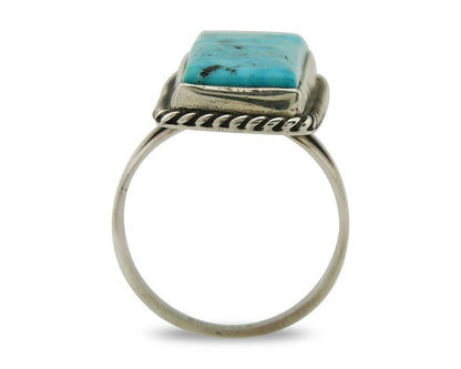 Navajo Ring 925 Sterling Silver Turquoise Artist Signed Manygoat C.80's