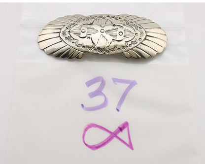 Women's Navajo Hair Clip Hand Stamped 925 Silver Artist Signed C Montoya C.80's