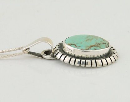 Navajo Necklace 925 Silver Natural Turquoise Native American Artist C.80's