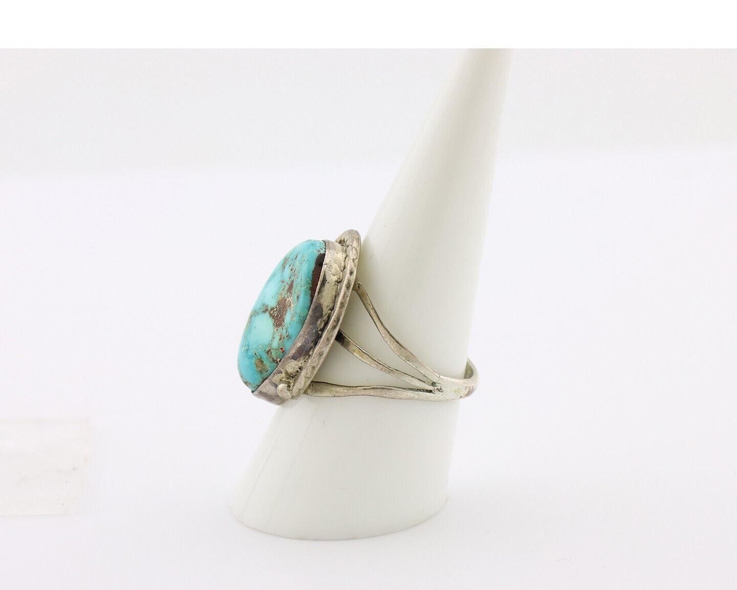 Navajo Ring 925 Silver Spiderweb Turquoise Artist Signed Doug Zachary C.80's