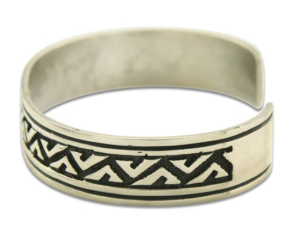 Mens's Navajo Bracelet 925 Silver Artist Signed Thomas Singer Cuff Made 1980's