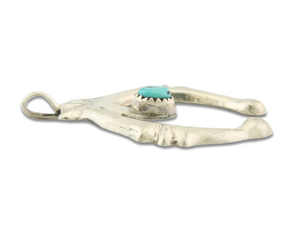 Navajo Sterling Silver Pendant Handmade Authentic Vintage Sand Cast