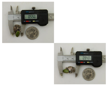 Navajo Earrings 925 Silver Natural Green Turquoise Native Artist Signed C.80's