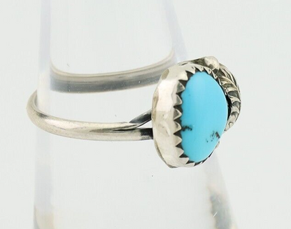 Navajo Ring 925 Silver Sleeping Beauty Turquoise Native American Artist C.80's