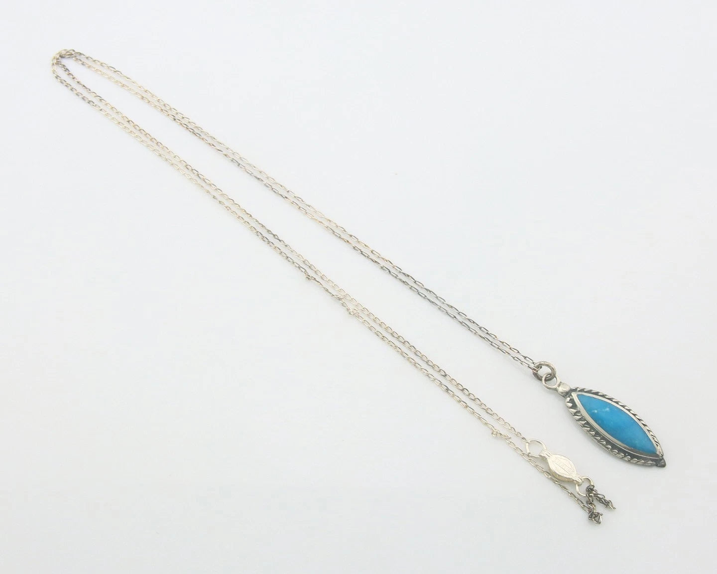 Navajo Necklace Sterling Silver Natural Blue Turquoise Vintage