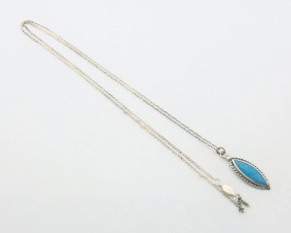 Navajo Necklace Sterling Silver Natural Blue Turquoise Vintage