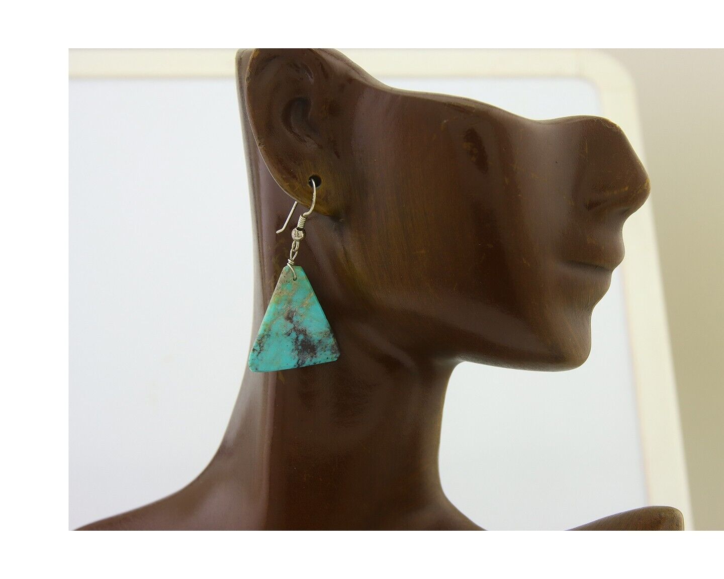 Santo Domingo Earrings 925 Silver Natural Turquoise Native Artist C.80's