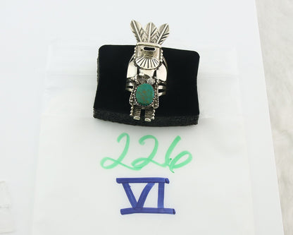 Vintage Navajo Ring 925 Sterling Silver Turquoise Signed Broken Arrow Size 7.25