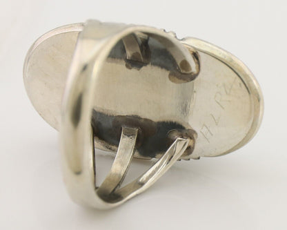 Navajo Ring 925 Silver Natural Blue Turquoise Native American Artist C.80's
