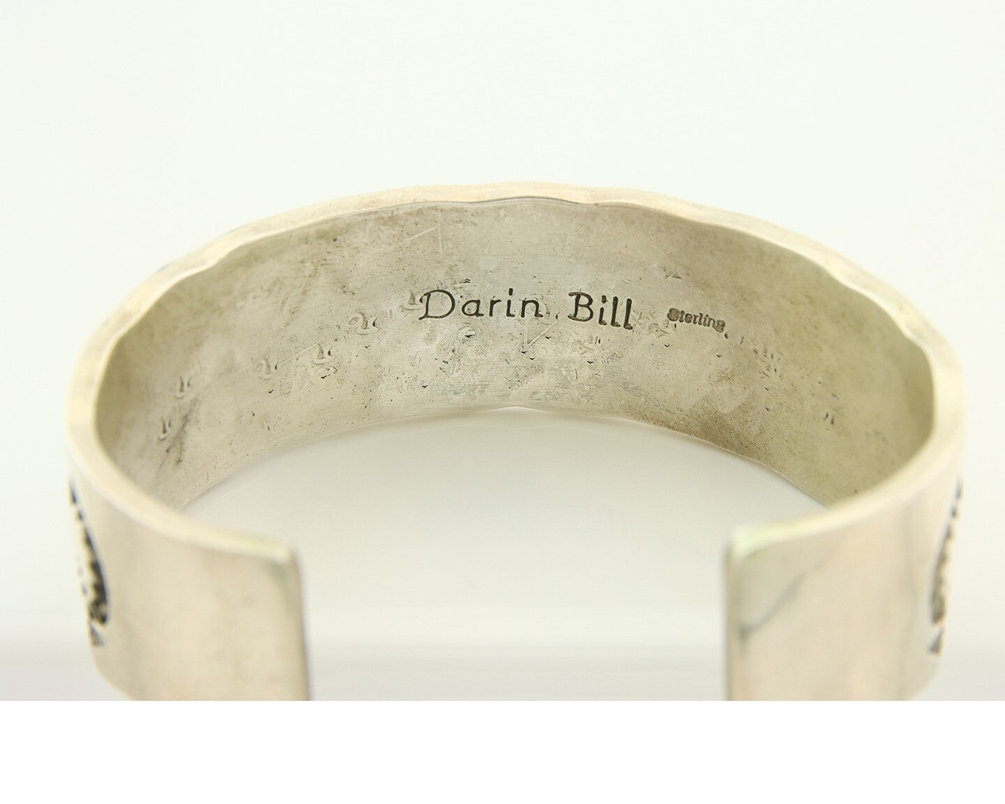 Navajo Bracelet 925 Silver Artist Signed Darin Bill Cuff C.80's