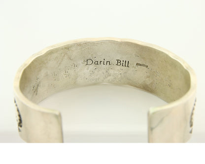 Navajo Bracelet 925 Silver Artist Signed Darin Bill Cuff C.80's