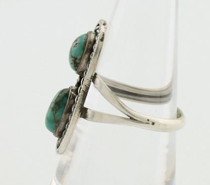 Navajo Handmade Ring 925 Silver Natural Turquoise Native American Artist C.80's