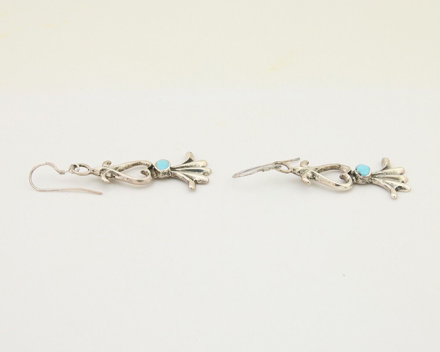 Navajo Dangle Earrings 925 Silver Blue Turquoise Native American Artist C.80's