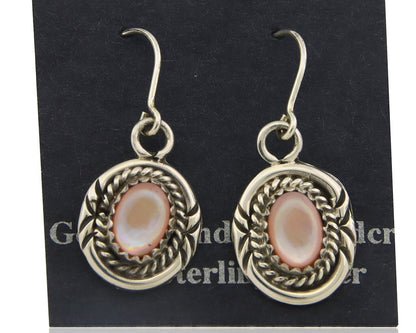 Navajo Earrings 925 Silver Handmade Natural Lapis Artist Signed B.J. Guerro C80s