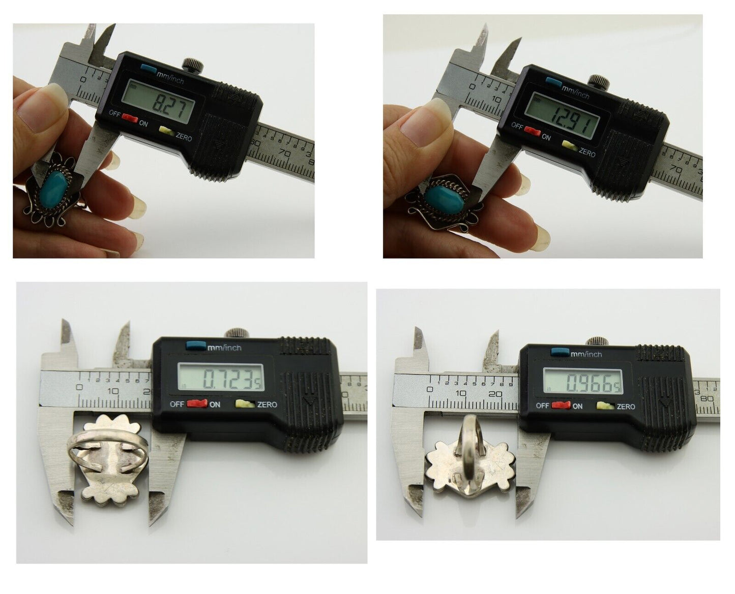 Navajo Handmade Ring 925 Silver Natural Arizona Turquoise Artist C.80's