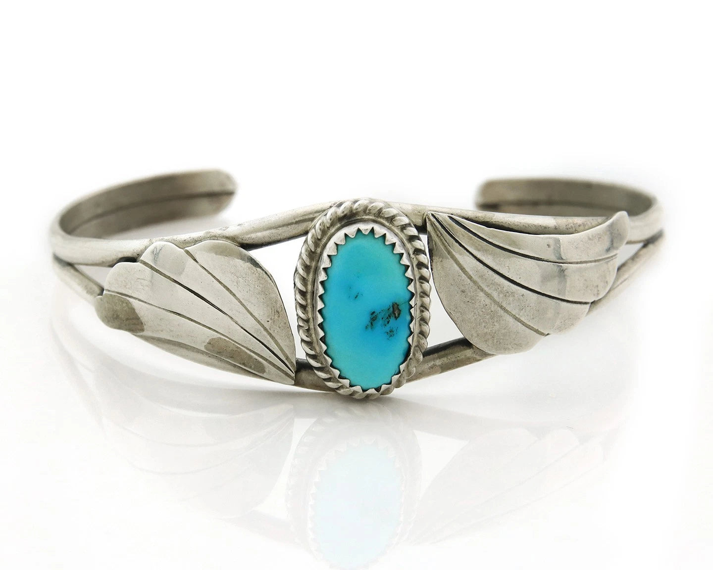 Navajo Cuff Bracelet 925 Sterling Silver Turquoise Vintage Handmade