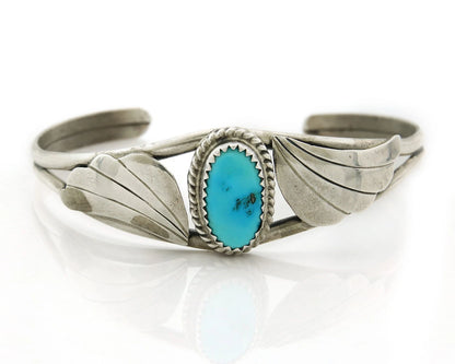 Navajo Cuff Bracelet 925 Sterling Silver Turquoise Vintage Handmade