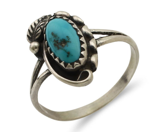 Navajo Ring 925 Silver Turquoise Artist Signed SkyStone Creations C.80's