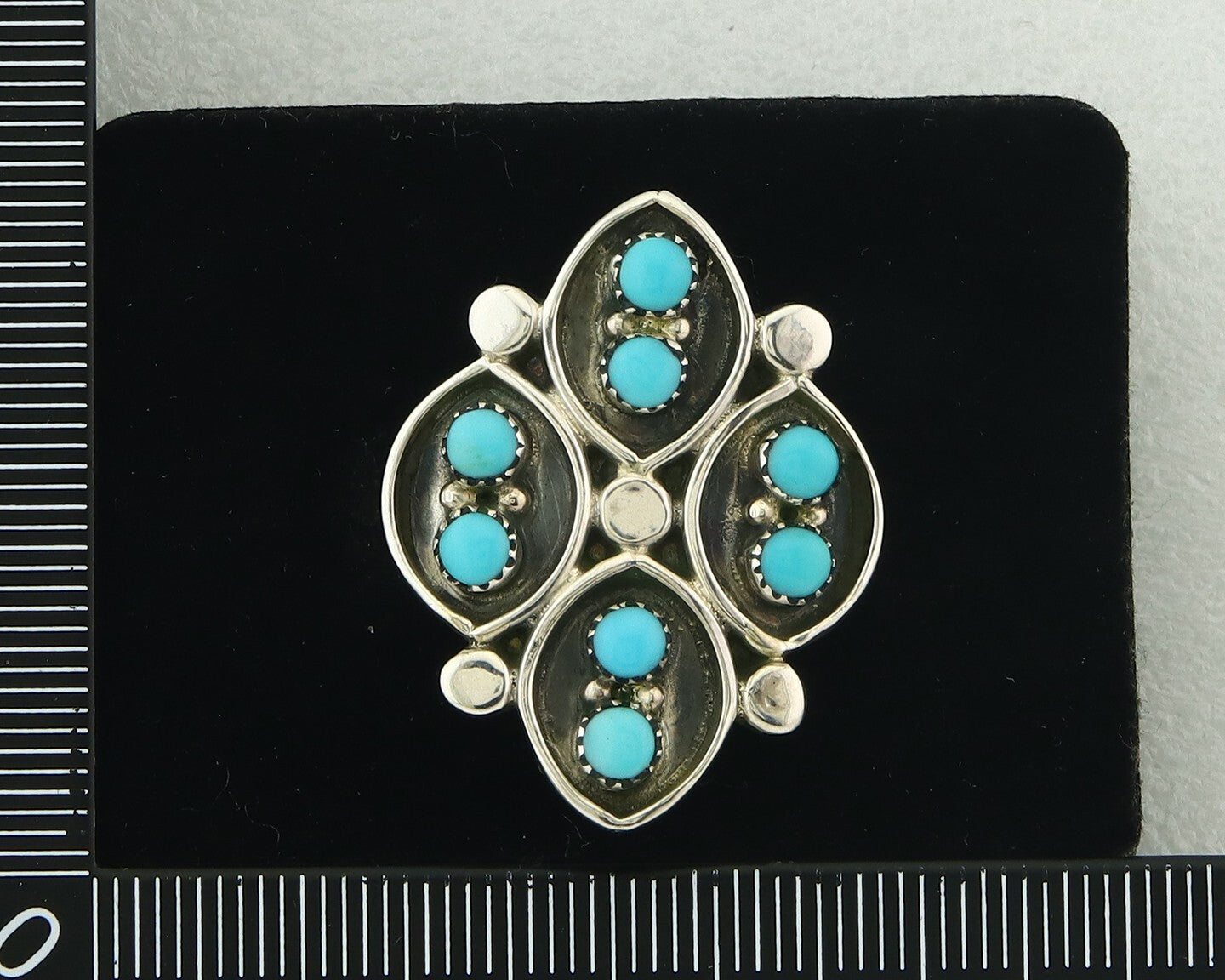 Vintage Zuni Ring 925 Sterling Authentic Natural Turquoise Native Artist Sz 5.75