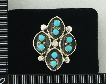 Vintage Zuni Ring 925 Sterling Authentic Natural Turquoise Native Artist Sz 5.75