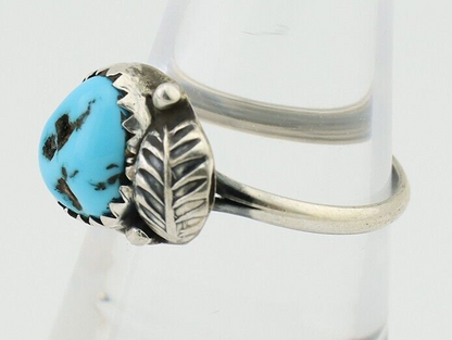 Navajo Ring 925 Silver Sleeping Beauty Turquoise Native American Artist C.80's