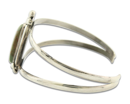 Vintage Navajo Bracelet 925 Silver Manassa Turquoise Handmade Signed Sunrise