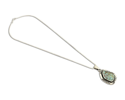 Navajo Necklace 925 Silver Spiderweb Turquoise Signed C Montoya C.80's