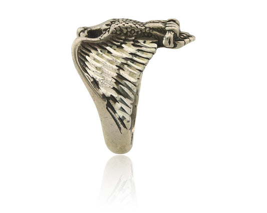 Navajo Eagle Ring Sterling Silver Traditional Authentic Size 10.0