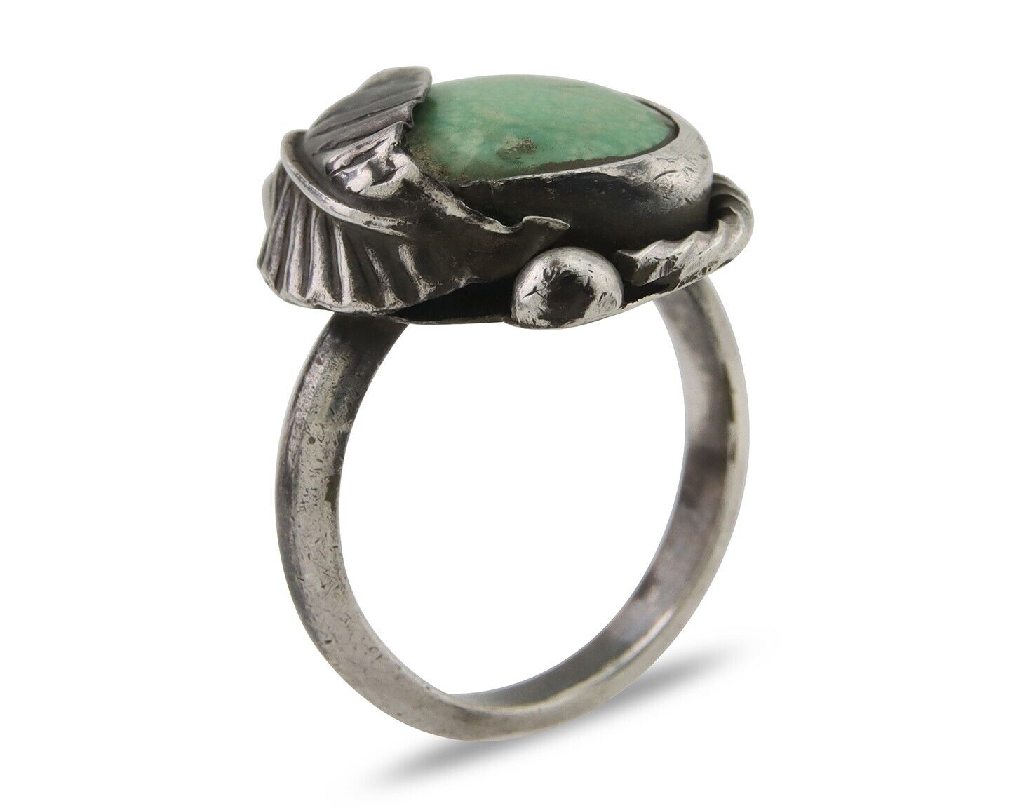 Navajo Handmade Ring 925 Silver Natural Turquoise Native Artist C.80's